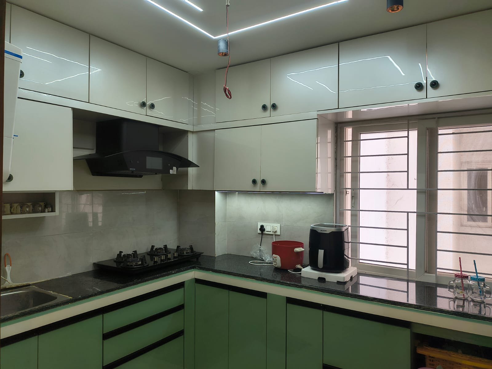 Modern green modular kitchen